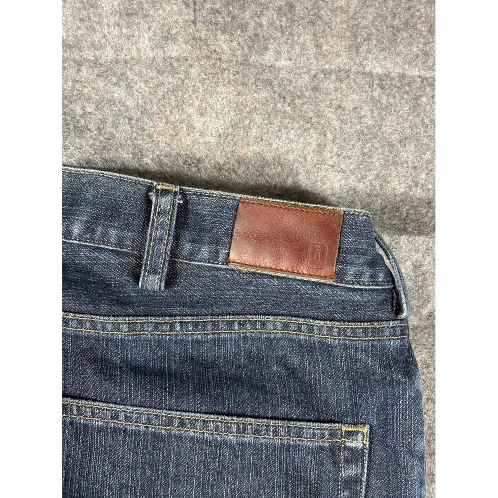 Lands End Mens Traditional Fit Tapered Leg Jeans 42x32 Blue Flannel‎ Lined Denim